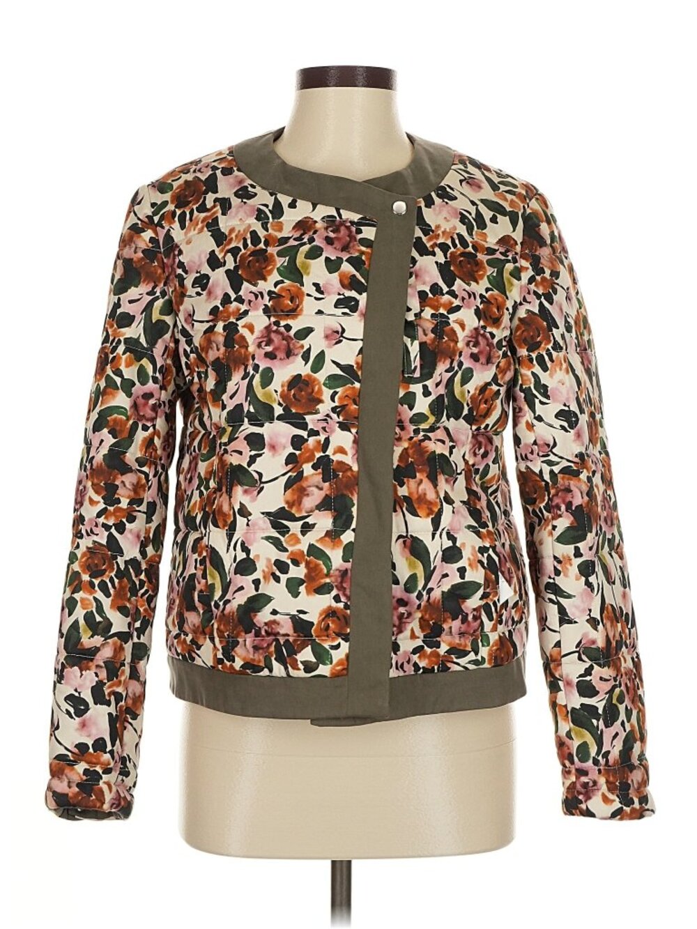 Something Navy Medium Flora Quilted Jacket